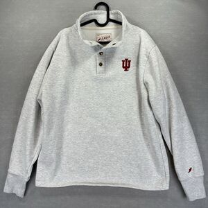 League Legacy Men's‎ L Indiana Hoosiers Ash Snap Up Embroidered Long Sleeve IU